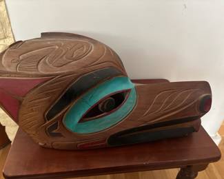1996 Floyd Tyee Joseph Wood Carved Eagle Mask