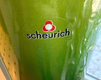 Scheurich Mid Century Green Banded Pottery Vase