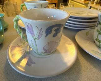 Ernestine Salerno Hand Painted Floral Dish Set