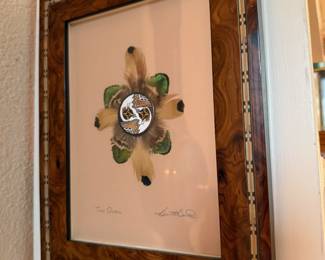 Framed Mixed Media Artwork "Two Quail" by Kenneth Banks