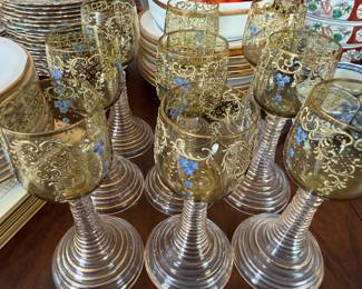 Gorgeous Hand-Painted Roemer Goblets