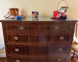 Federal Style Banded Bow Front Dresser