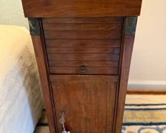French Empire Style White Marble Top Bedside Table