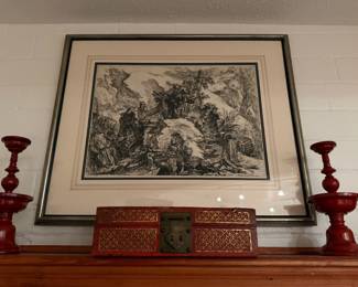 Framed & Matted Print "The Skeletons" from Grotteschi Series by&nbsp;Giovanni Battista Piranesi