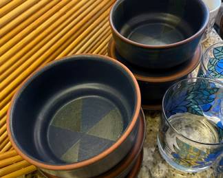 Nancy Patterson Lamb Blue Pottery Bowls