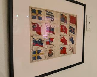 Framed  & Matted Maritime Flag Chart Print