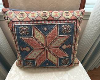 Swedish Cross Stitch&nbsp;8-Pointed Star Design Throw Pillow