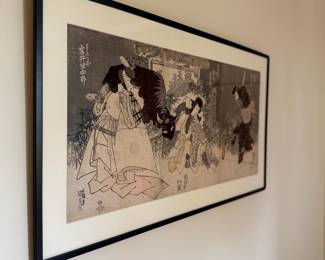 Framed & Matted "Kabuki Actor Iwai Hanshirō" Woodblock Print