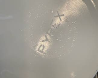 Pair of Pyrex Blue Strip Mixing Bowls