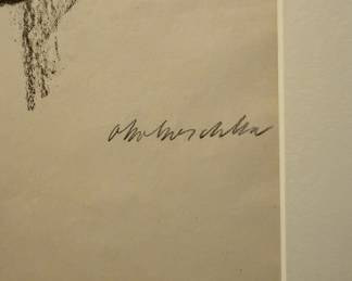 Framed & Matted Lithograph "The Face of a Woman" (Des Gesicht des Weibes) by&nbsp;Oskar Kokoschka