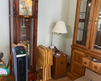 Grandfather clock, China cabinet