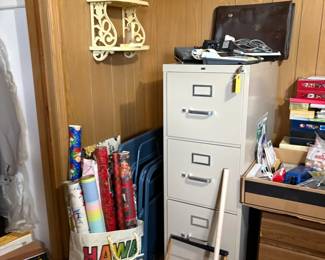 file cabinet, decor, TV Trays, wrapping paper