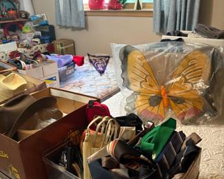 ties, hats, bags, decor