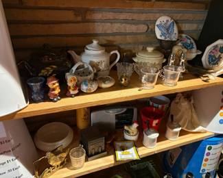 tea pots, salt and pepper shakers, banks, decor