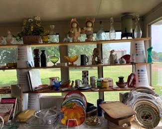 glass, trays, decor, Frankoma