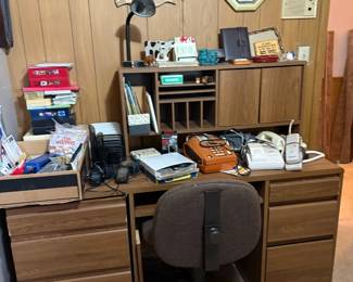 desk, desk chair, office items
