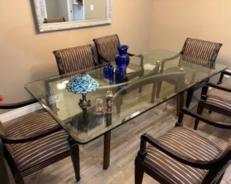 luxurious glass dining table