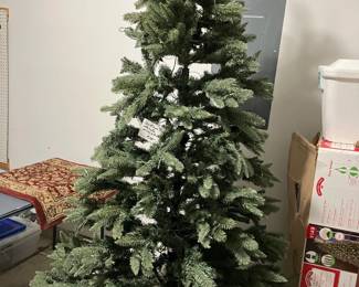 Faux Christmas Tree with Lights & wiring in tree trunk.