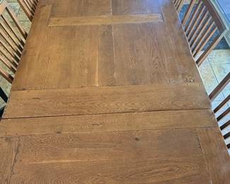 Rustic Farmhouse Oak Dining Table with Chairs