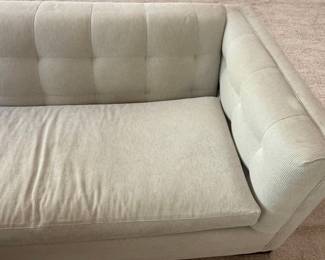 Modern Tufted Sofa in Light Gray Corduroy Fabric
