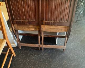 Antique Wooden Folding Theater Bench/Stadium Seats