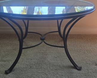 Pier 1 Wrought Iron and Glass Side Table
