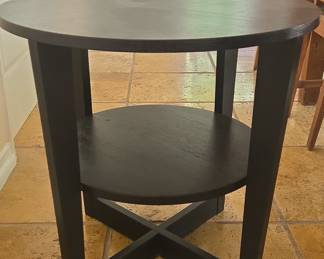IKEA VEJMON Round Side Table in Black-Brown