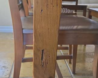 Rustic Farmhouse Reclaimed Wood Dining Table with Chairs