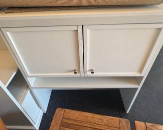 Modern White Storage Cabinet with Shelving