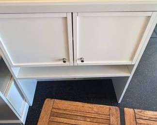 Modern White Storage Cabinet with Shelving