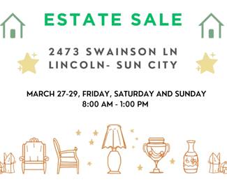 Structured Estate Sale Flyer with Earthy Illustrations