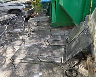 lots of outdoor furniture 