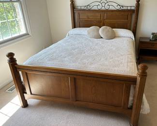 Bassett bed frame, queen mattress and box spring......