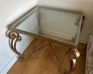 Metal/glass end table.....