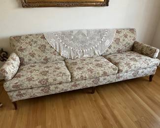 Floral upholstered sofa