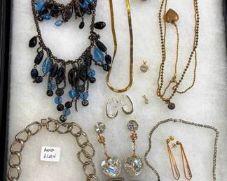 Costume Jewelry Tray, some Signed