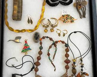 Costume Jewelry Tray, Trifari and more