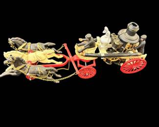 Cast Iron Horse Drawn Fire Pumper