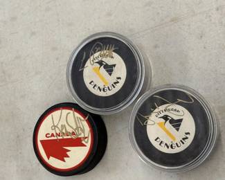 Signed Hockey Pucks