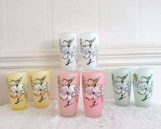 set of 8 anchor hocking dogwood frosted tumblers