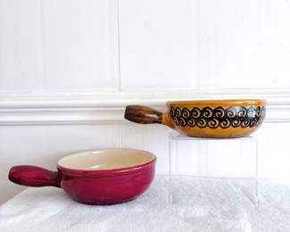 Vintage Landert 20 Swiss Fondue Pot Traditional Caquelon Authentic Pottery, Vintage Landert 20 Fondue Casserole Maroon Glazed Stoneware 8" Diameter