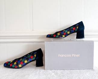 francios pinet colorful woven heels