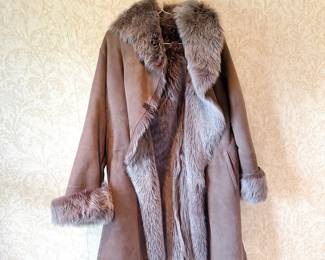 vintage inner mod paris taupe long coat 