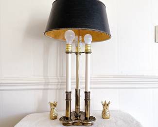 Vtg Stiffel French 3-Light Candle Bouillotte Brass Lamp