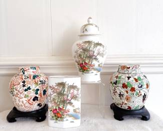 royal cauldon bristol ironstone bittersweet ginger jars, asahi japanese porcelain vases