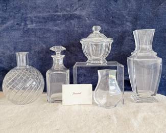 Bacarat - crystal pearl vase, lilas vase, harcourt missouri sugar, perfection decanter, cyclades model vase