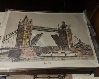 1970s After Bernard Smith "Tower Bridge", English Traditional Vintage Print