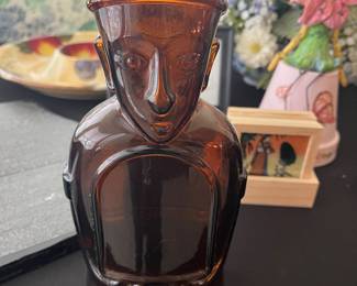 Vintage Tiki glass bottle