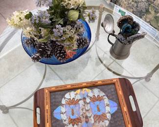 Butterfly tray with inlaid wood
