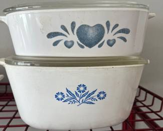 Vintage corningware casserole dishes
